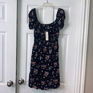 Black Floral Mini Dress Size L
